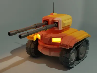 Tank for Game  Low-poly 3D model