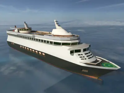 Realistic Cruise Ship 3D Model Low-poly 3D model