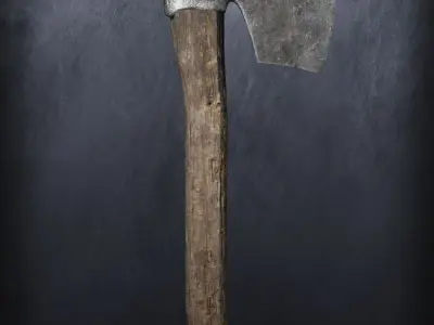 Old Bloody Axe Low-poly 3D model