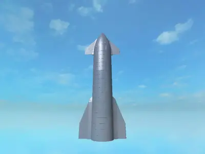SpaceX Starship Low Poly 3D Model Low-poly 3D model