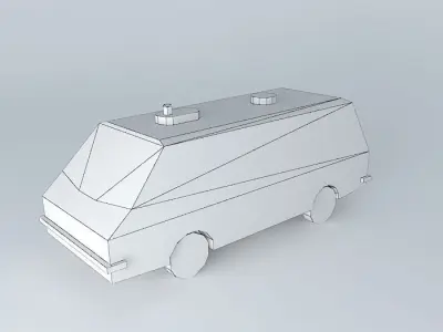 Old russian ambulance van RAF Free 3D model