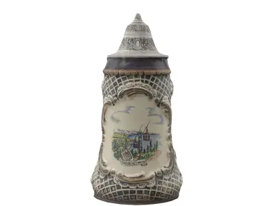 Ornamented Decorative Vase  Low-poly 3D model