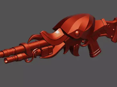 Octopus Shotgun Game Ready 3D Model Low-poly 3D model