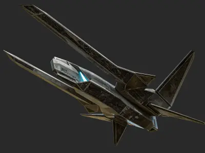 Spaceship Fighter N5 Low-poly 3D model