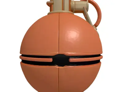 Metallic Futuristic Grenade Model 3D model