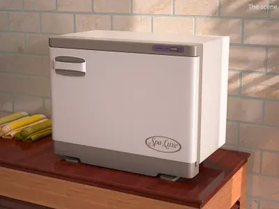 Spa Luxe Hot Towel Warmer Cabinet White 3D model