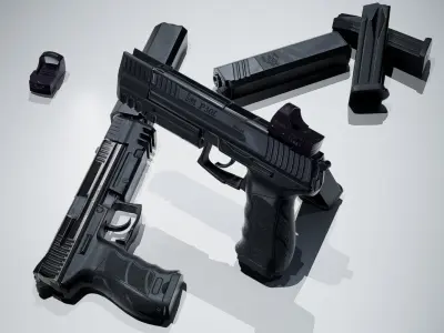 P30L PBR gun Low-poly 3D model