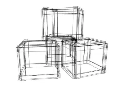 Stack of Simple Crates 3D model