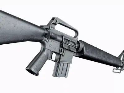 M16 Tactical Colt M16A1 AR 15 Low-poly 3D model