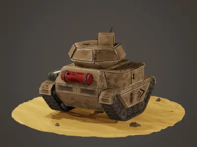 stylized tank Low-poly 3D model by cg-bro