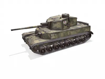 Type 5 Chi-Ri Japan Medium Tank Low-poly PBR Low-poly 3D model