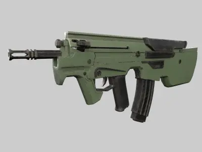 Assault rifle Low-poly 3D model 8