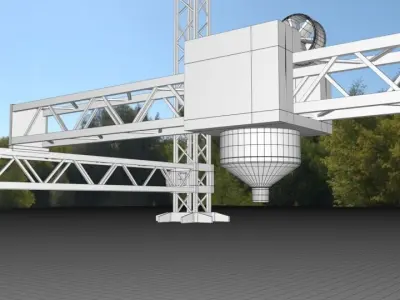 Industrial Square Printer Low-poly 3D model