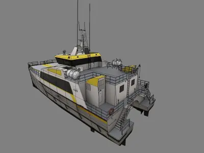 Wind Farm Support Vessel 3d model low-poly Low-poly 3D model