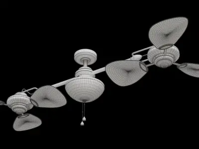 Twin Breeze Ii 74-In Oil Rubbed Bonze 3D model