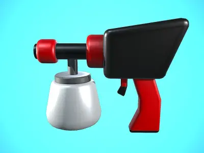 PAINT GUN CARTOON STYLIZED Low-poly 3D model