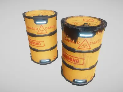 Sci-Fi Barrel Free low-poly 3D model