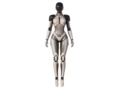 Fembot AI Assistant Low-poly 3D model