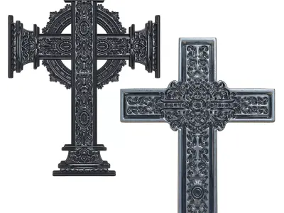 2 Christian Cross V 09 3D model