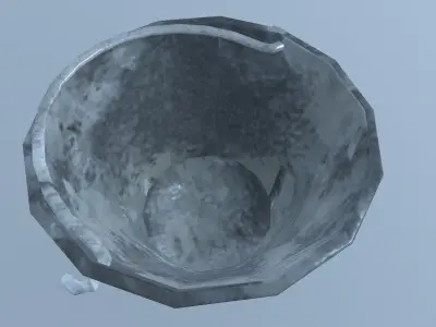 Bucket metal bowl Low-poly 3D model