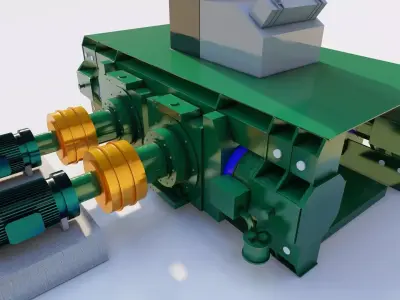 High Pressure Grinding Roll 3D Model 3D model