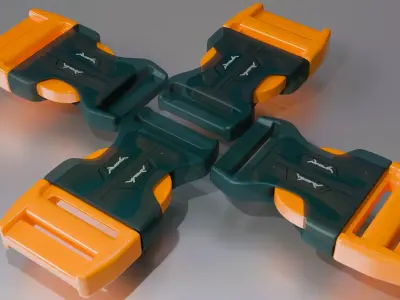 Futuristic Dual-Color Buckle Clip 3D model