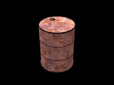 Rusty Industrial Barrel - PBR Game Ready 3D Model - FBX OBJ 4K Low-poly 3D model