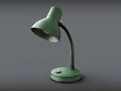 Old Retro Table Lamp Low-poly 3D model