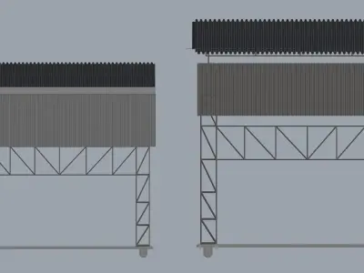 Movable Roof Facade 3D model
