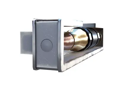 Ammo Feed Chute with Ammo Belt Low-poly 3D model