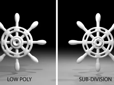 Ship Wheel 4 3D model