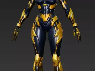 female thunder sentinel 3D model