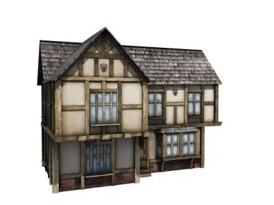 Medieval Building 15 Townhouse Low-poly 3D model
