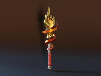 Middle finger Mace lowpoly Low-poly 3D model