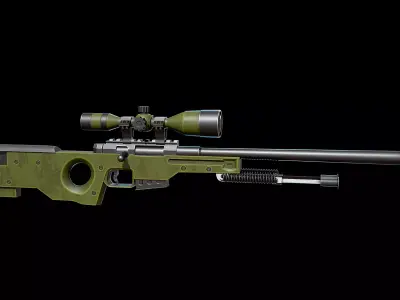 Stylized AWP Sniper Rifle Low-poly 3D model
