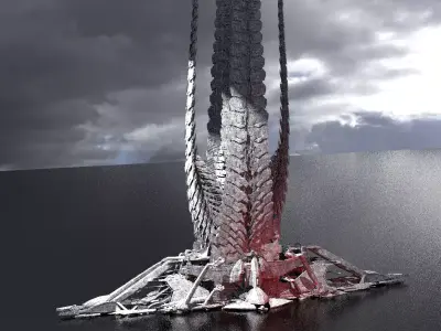 Alien Spine Tower 2 3D model