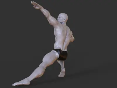 Bodybuilder Pose 3D print model 7