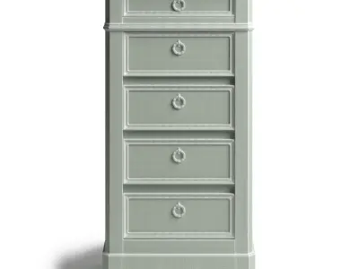French Louis Philippe Style Carved Nightstand 3D model