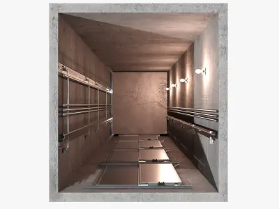 Elevator Shaft With Lobby Entrance 3D model