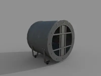 Industrial Rusted Fan Low-poly 3D model