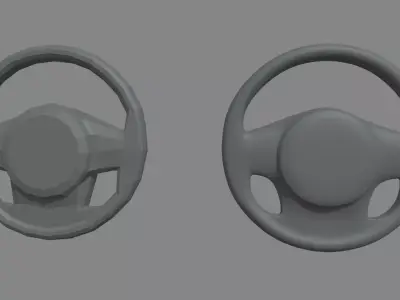 Steering Wheel Car Custom Low-poly 3D model
