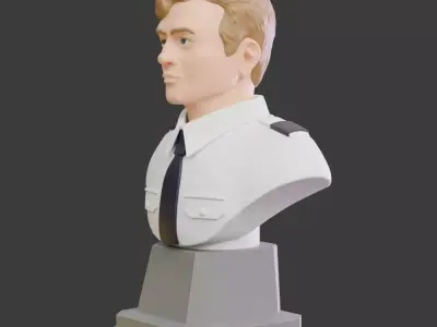Officer Figure Bust Statue Free 3D print model