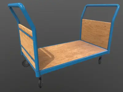Game Ready Platform Trolley Low-poly 3D model