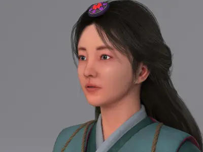 The Archer Woman Haena Lowpoly Game ready 3D model