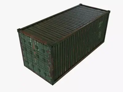 Container 2 shipping Low-poly 3D model