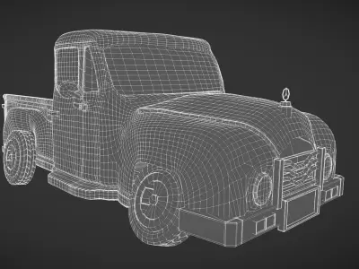 Old Abandoned Rusty Truck Low-poly 3D model