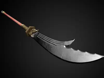 Ancient chinese weapons knife 3D model