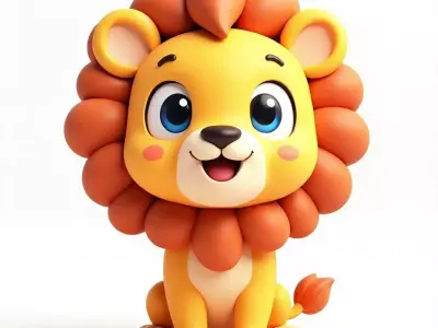 Cute Cartoon Lion 3D Model Low-poly 3D model