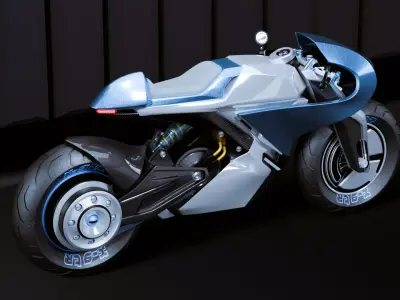 Sci-Fi Racing Motorcycle 3D model
