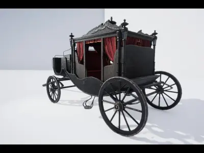 The Carriage 02 Low-poly 3D model